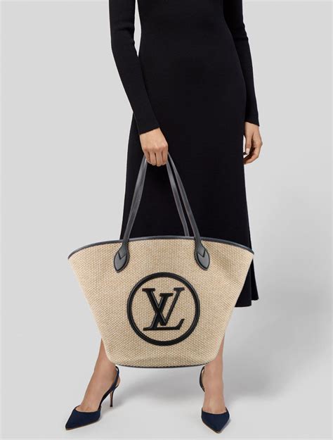 louis vuitton shopper white|Louis Vuitton raffia tote.